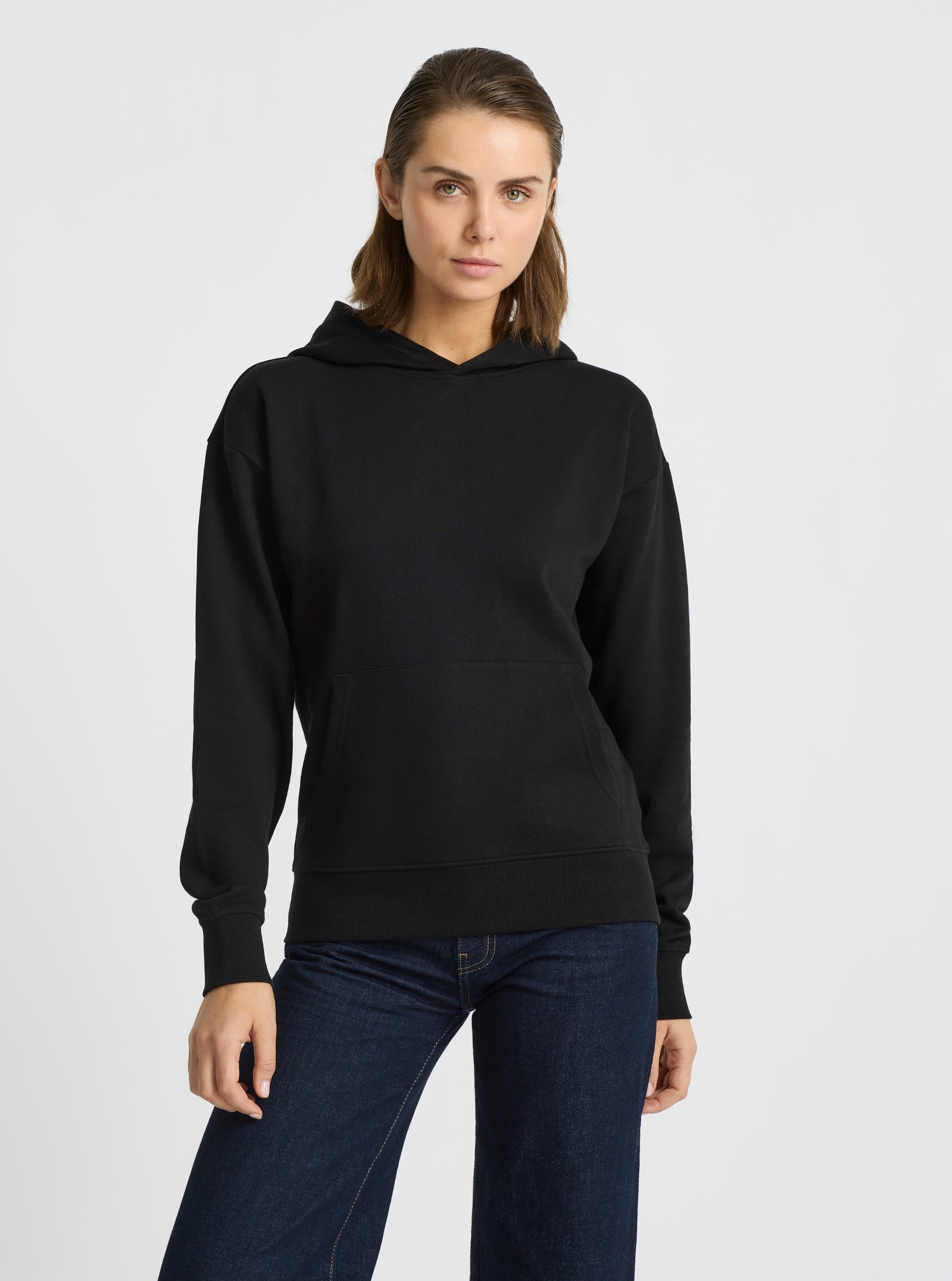 Black|Stas is 5'10" and wearing a size S