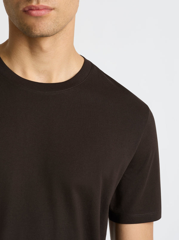 Dark Brown|Good Earth Cotton® Classic Tee for men – Sustainable Cotton T-shirt|Evans is 6’2” and wearing a size M