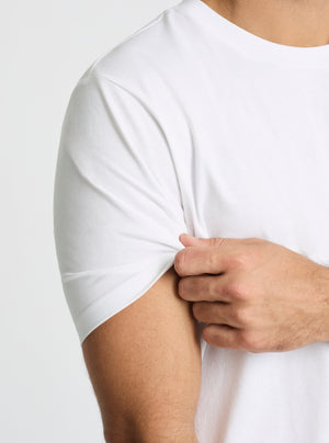 White|Good Earth Cotton® Classic Tee – Sustainable Cotton T-shirts|Jack is 6’2” and wearing a size L
