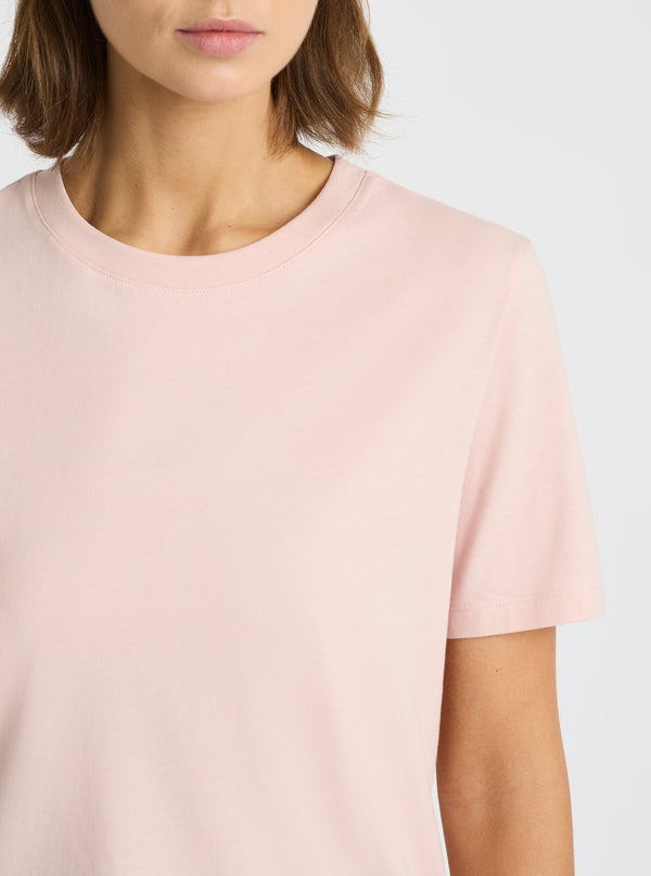 Light Pink|Good Earth Cotton® Classic Tee for women – Sustainable Cotton T-shirt|Stas is 5'10" and wearing a size S