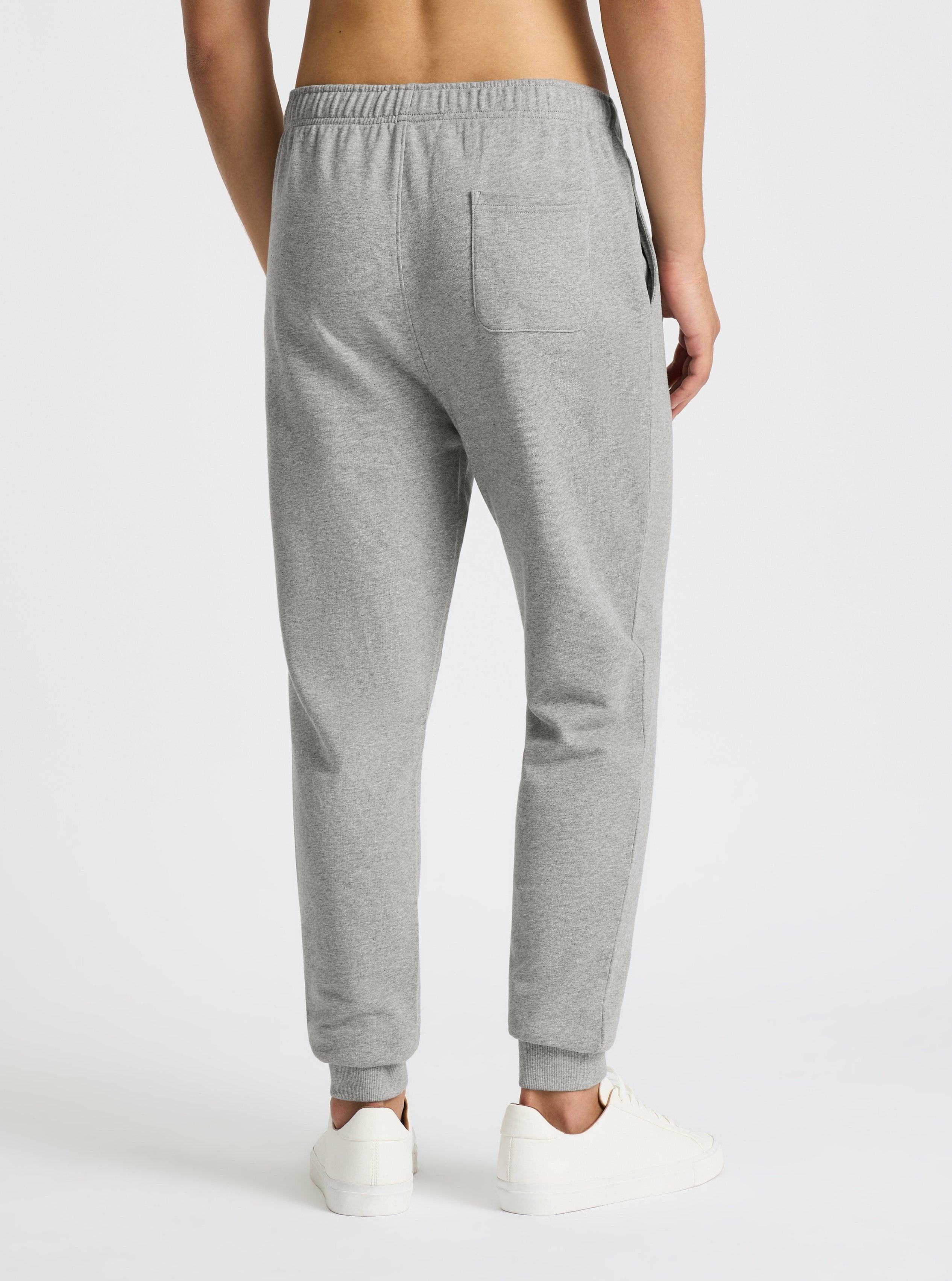 Grey Marl|Good Earth Cotton® Sweatpants for men – Sustainable Cotton Sweatpants|Evans is 6’2” and wearing a size M
