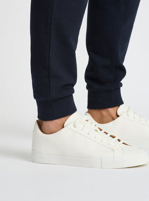 Navy|Good Earth Cotton® Sweatpants for men – Sustainable Cotton Sweatpants|Jack is 6’2” and wearing a size L