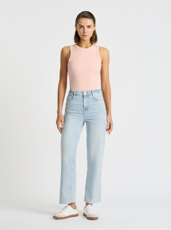Blush|Good Earth Cotton® Tanks for women – Sustainable Cotton Tanks|Stas is 5'10" and wearing a size S